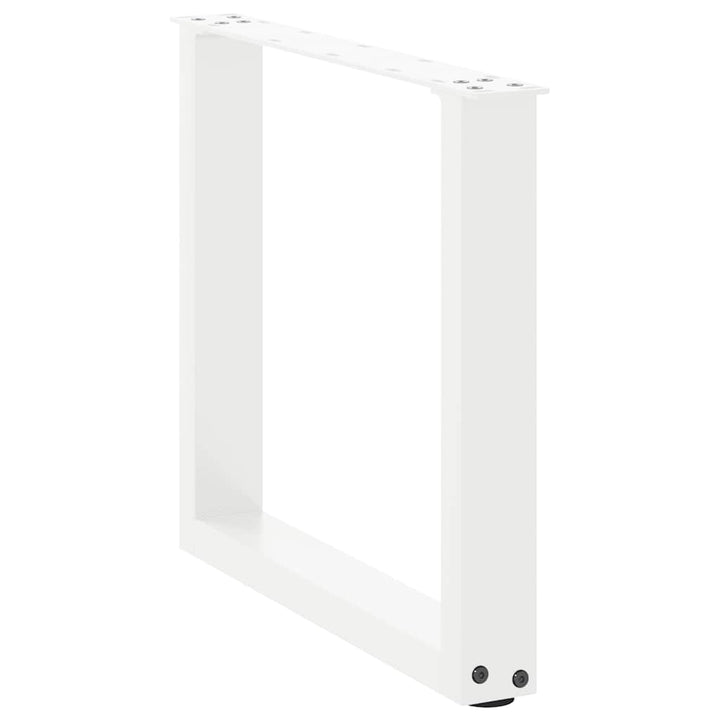 sofabordsben U-formet 2 stk. hvid 50x(42-43) cm stål