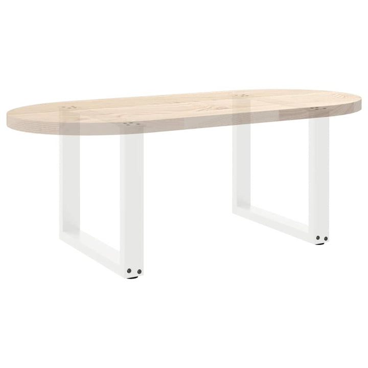 sofabordsben U-formet 2 stk. hvid 50x(42-43) cm stål