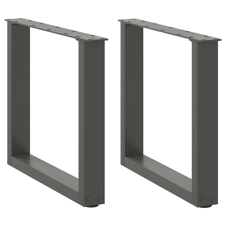 sofabordsben U-formet 2 stk. antracit 50x(42-43) cm stål