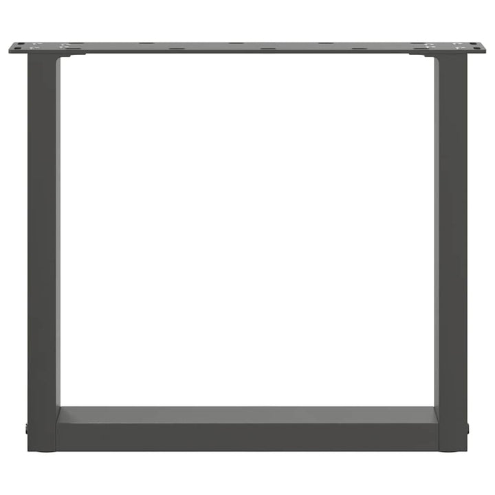 sofabordsben U-formet 2 stk. antracit 50x(42-43) cm stål
