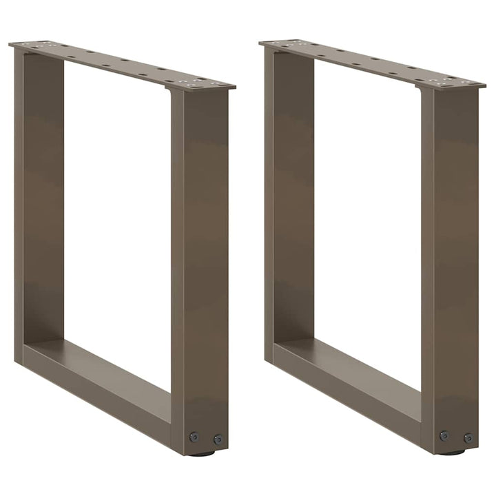 sofabordsben U-formet 2 stk. naturstål 50x(42-43) cm stål