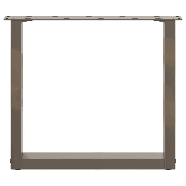 sofabordsben U-formet 2 stk. naturstål 50x(42-43) cm stål
