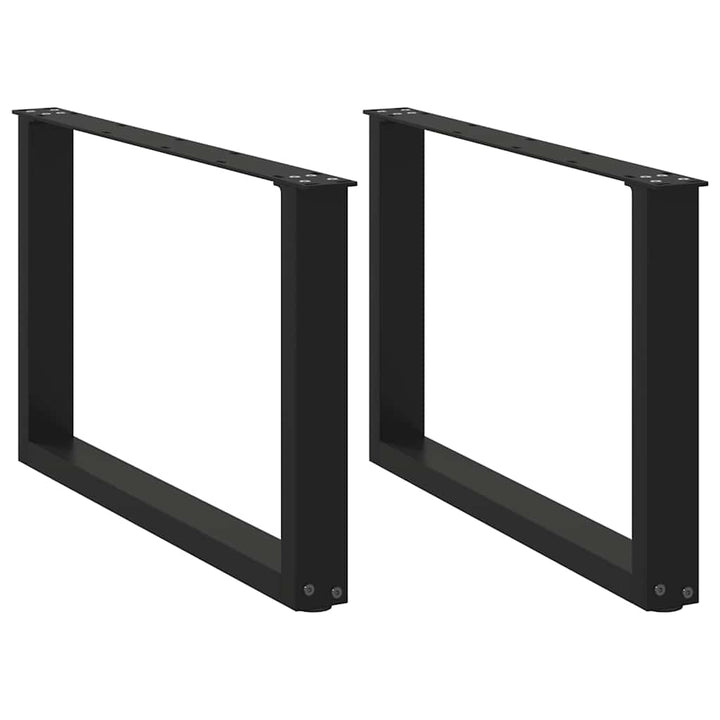 sofabordsben U-formet 2 stk. sort 60 x (42-43) cm stål