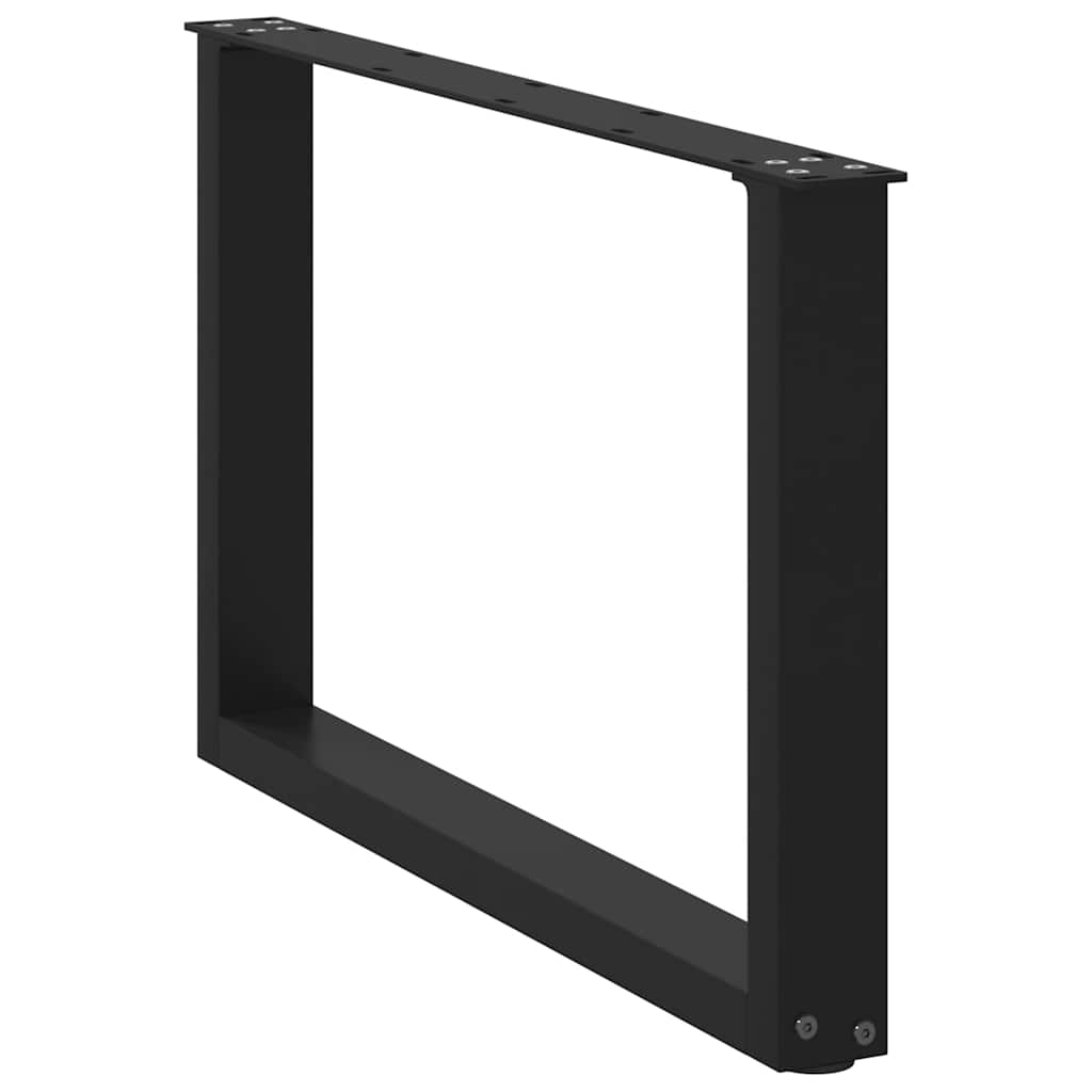 sofabordsben U-formet 2 stk. sort 60 x (42-43) cm stål