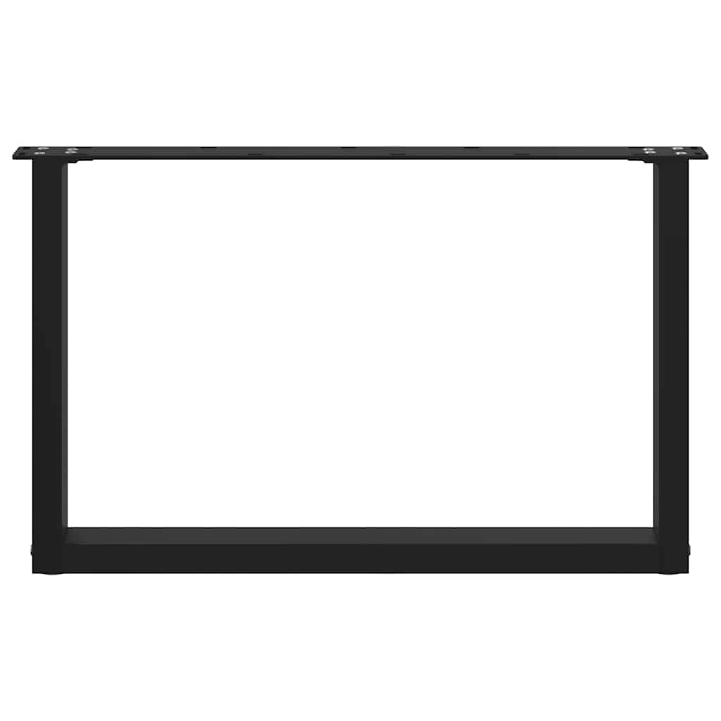 sofabordsben U-formet 2 stk. sort 60 x (42-43) cm stål