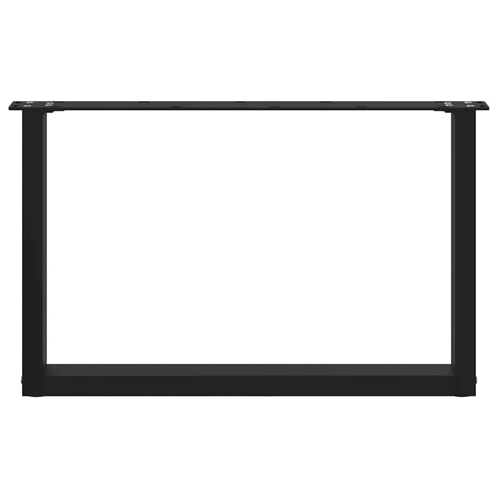 sofabordsben U-formet 2 stk. sort 60 x (42-43) cm stål