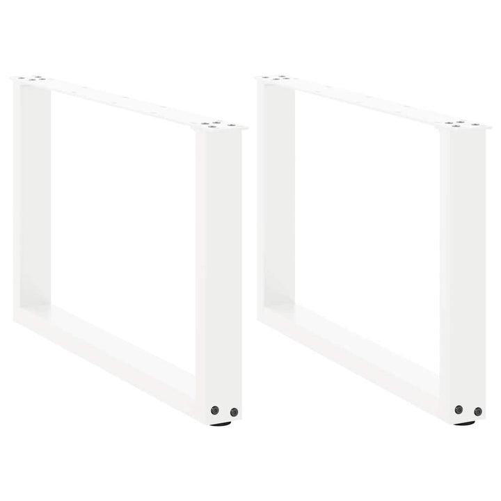 sofabordsben U-formet 2 stk. hvid 60 x (42-43) cm stål