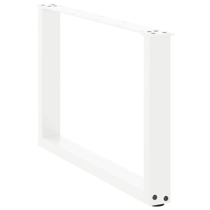 sofabordsben U-formet 2 stk. hvid 60 x (42-43) cm stål