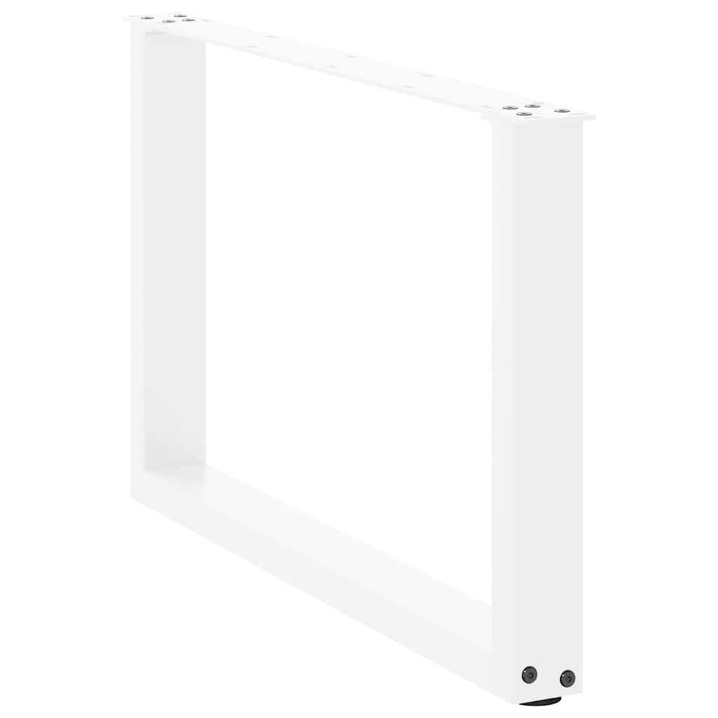 sofabordsben U-formet 2 stk. hvid 60 x (42-43) cm stål