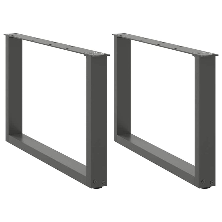 sofabordsben U-formet 2 stk. antracit 60x(42-43) cm stål