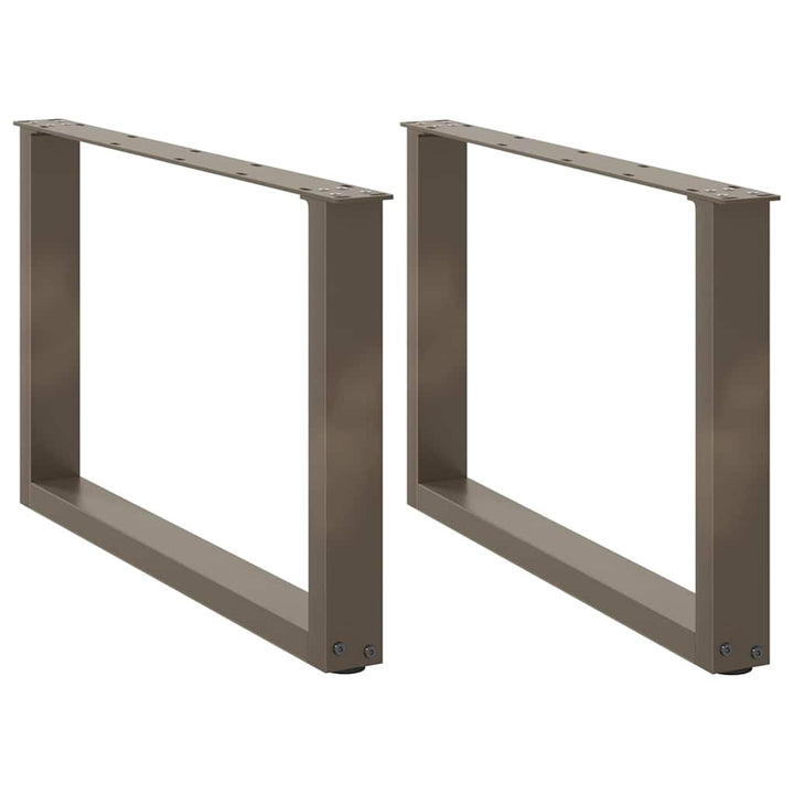 sofabordsben U-formet 2 stk. naturstål 60 x (42-43) cm stål