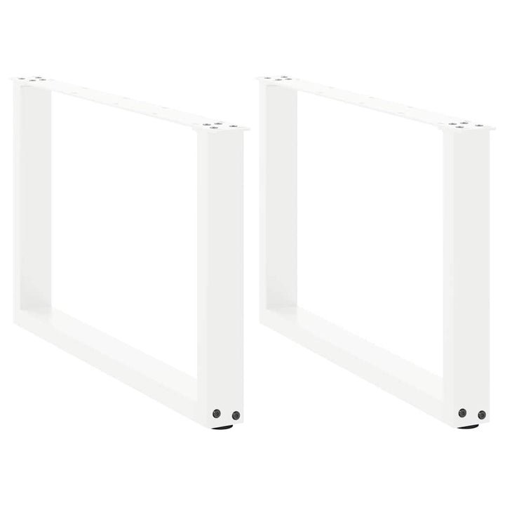 sofabordsben U-formet 2 stk. hvid 70 x (42-43) cm stål
