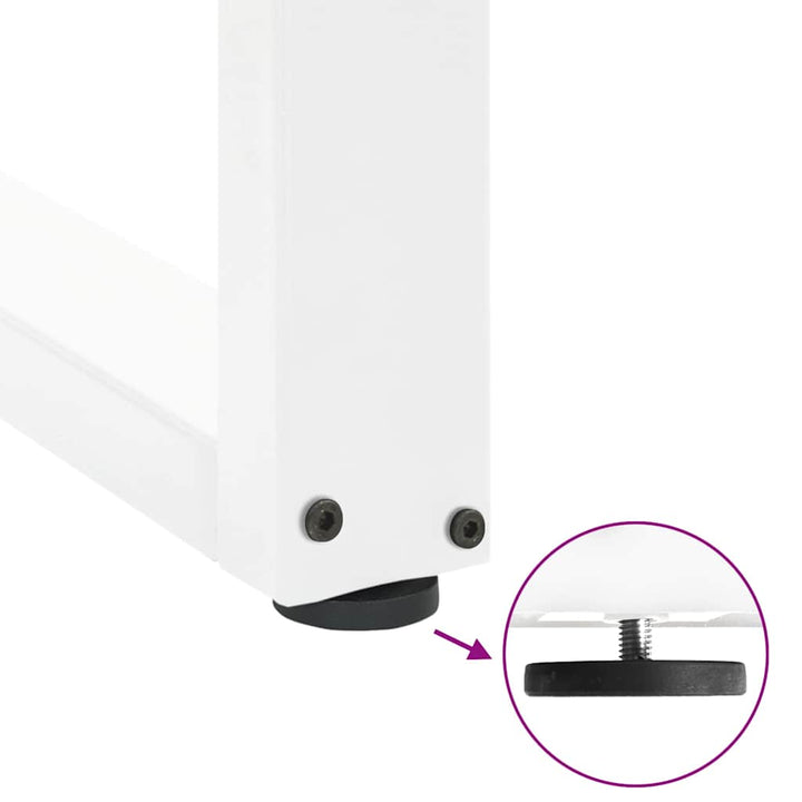 sofabordsben U-formet 2 stk. hvid 70 x (42-43) cm stål