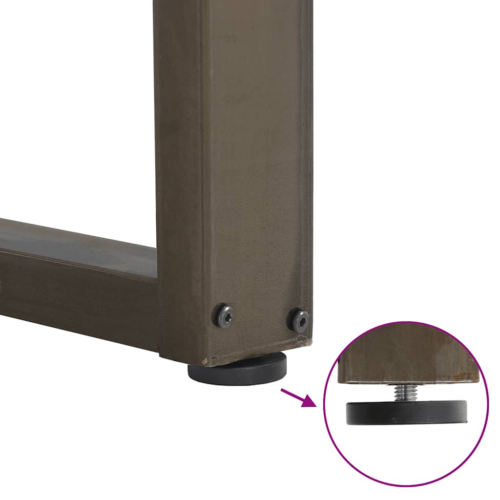 sofabordsben U-formet 2 stk. naturstål 70 x (42-43) cm stål