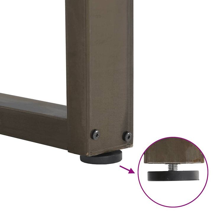 sofabordsben U-formet 2 stk. naturstål 70 x (42-43) cm stål