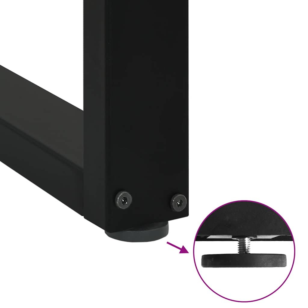 konsolbordben U-formet 2 stk. sort 28 x (72-73) cm stål