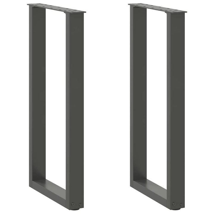 konsolbordben U-formet 2 stk. antracit 38 x (72-73) cm stål