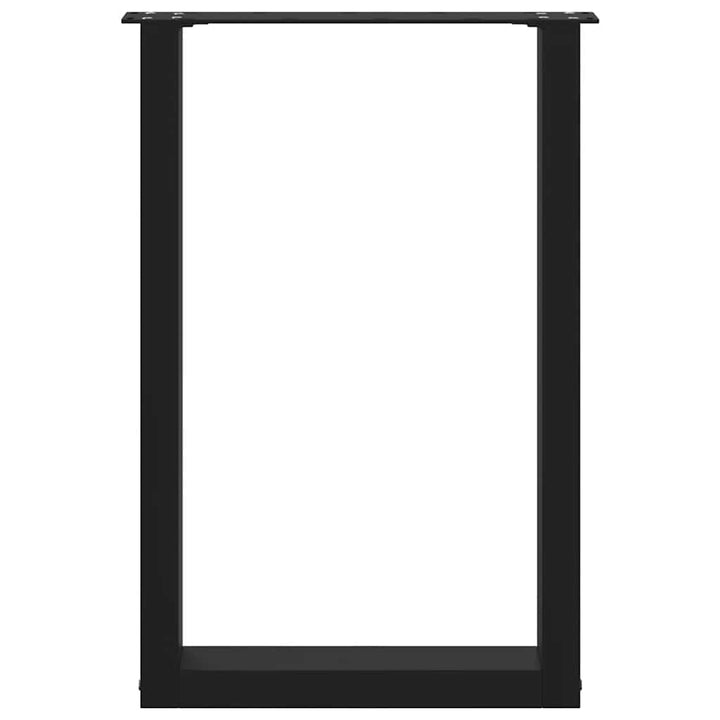 spisebordsben U-formet 2 stk. sort 50x(72-73) cm stål