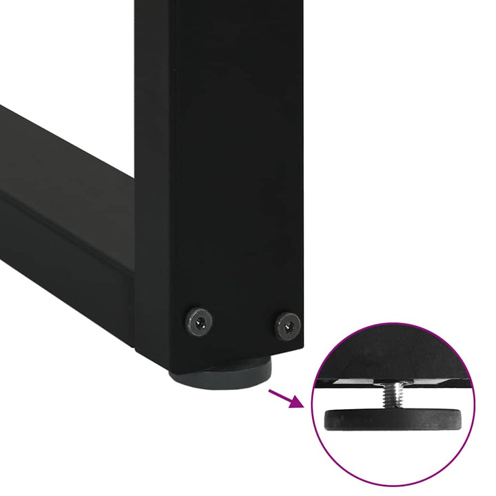spisebordsben U-formet 2 stk. sort 50x(72-73) cm stål