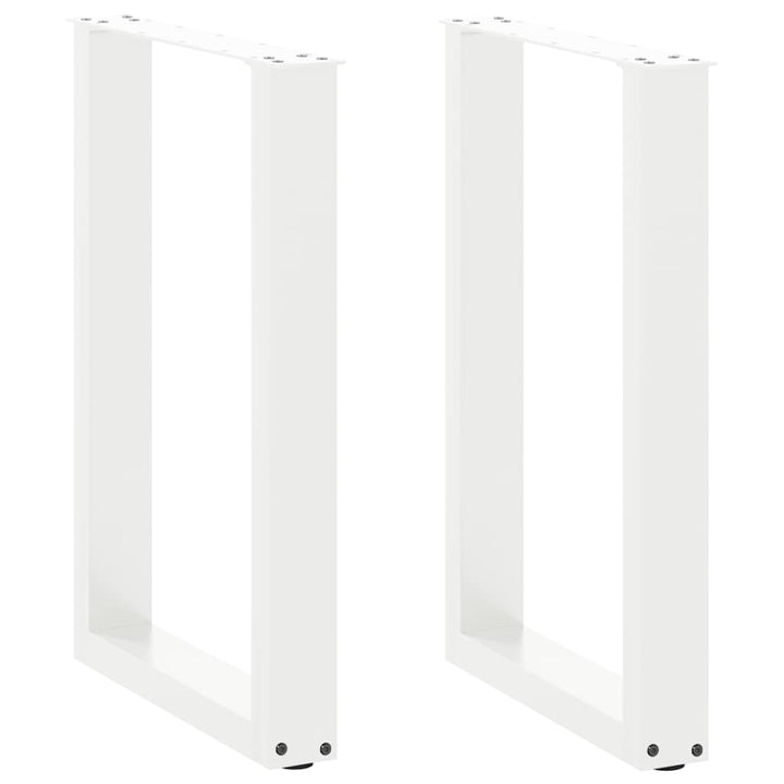 spisebordsben U-formet 2 stk. hvid 50x(72-73) cm stål