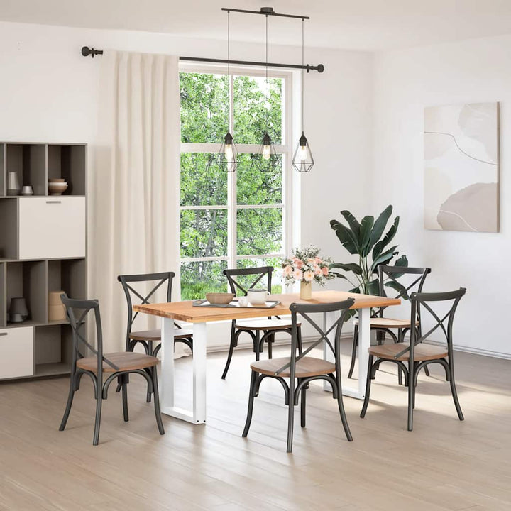 spisebordsben U-formet 2 stk. hvid 50x(72-73) cm stål