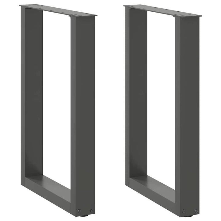 spisebordsben U-formet 2 stk. antracit 50x(72-73) cm stål