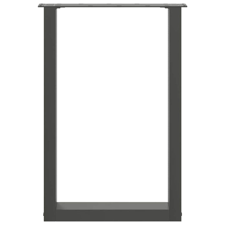 spisebordsben U-formet 2 stk. antracit 50x(72-73) cm stål
