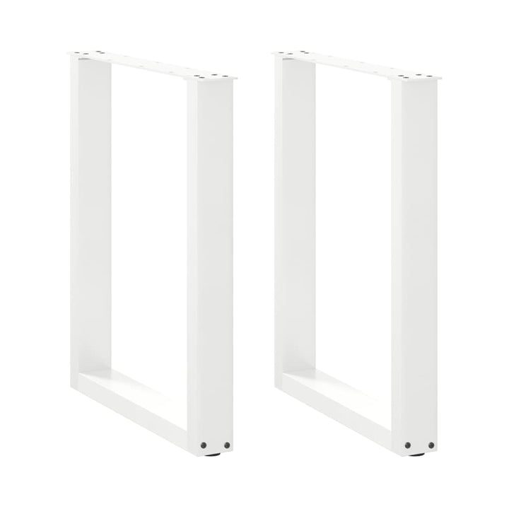 spisebordsben U-formet 2 stk. hvid 60 x (72-73) cm stål