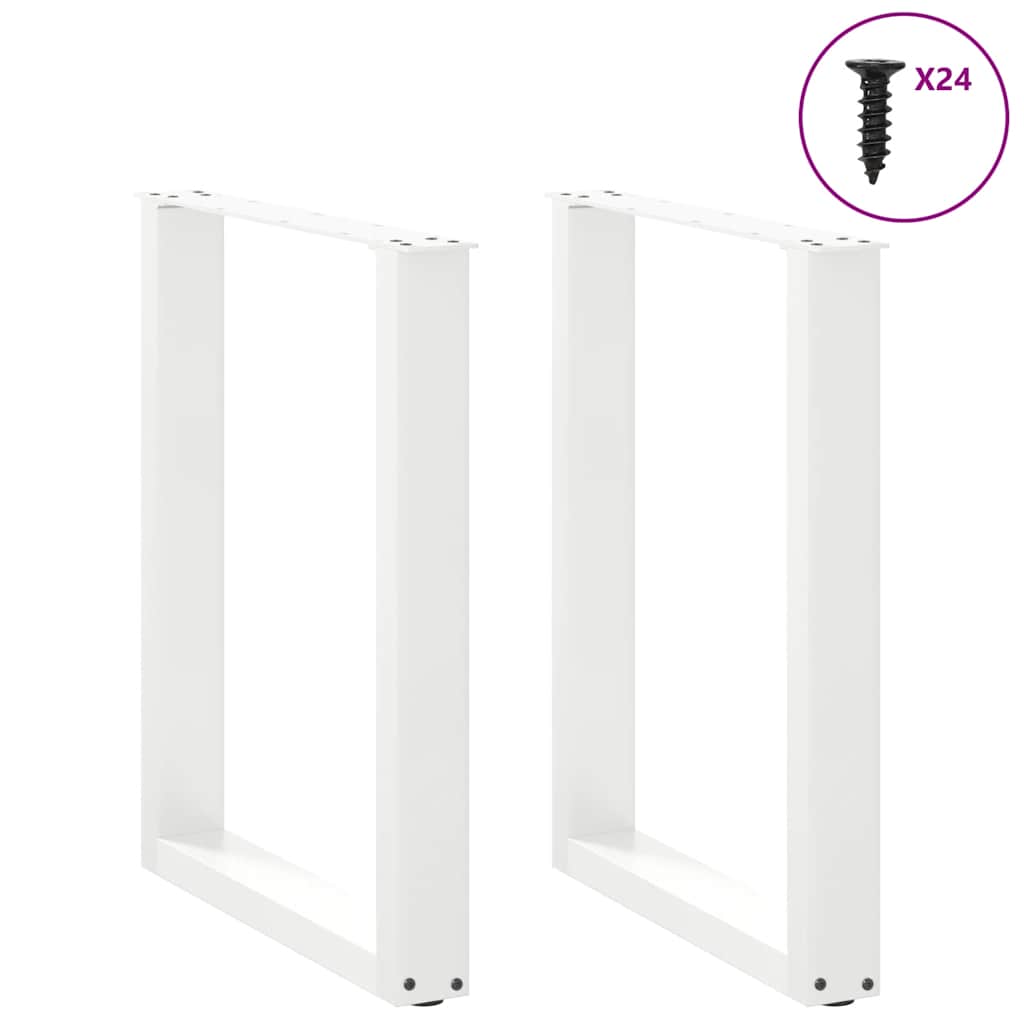 spisebordsben U-formet 2 stk. hvid 60 x (72-73) cm stål