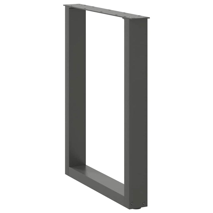 spisebordsben U-formet 2 stk. antracit 60 x (72-73) cm stål