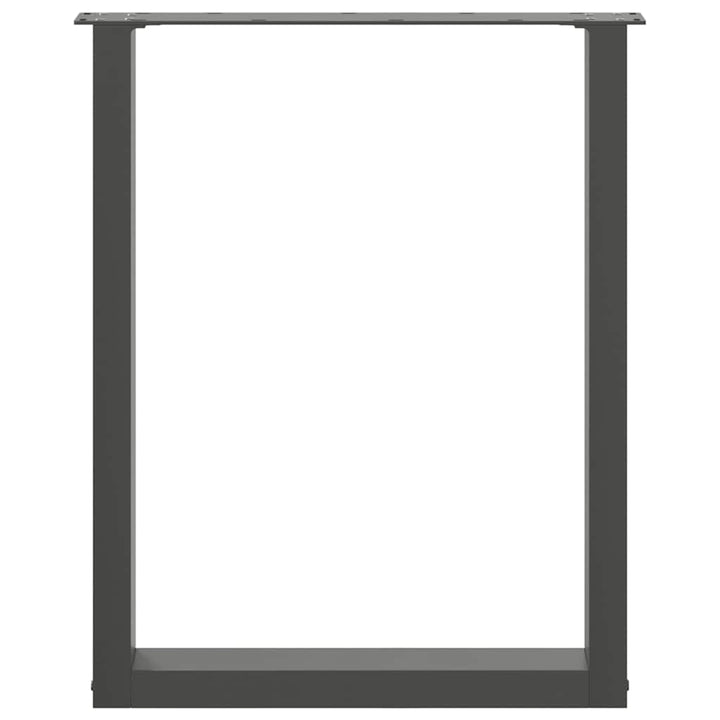 spisebordsben U-formet 2 stk. antracit 60 x (72-73) cm stål
