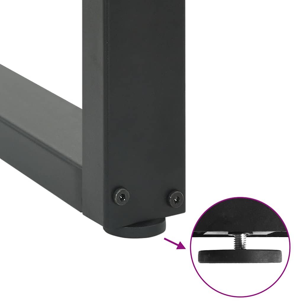 spisebordsben U-formet 2 stk. antracit 60 x (72-73) cm stål