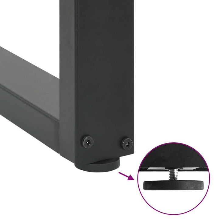 spisebordsben U-formet 2 stk. antracit 60 x (72-73) cm stål