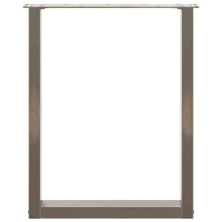 spisebordsben U-formet 2 stk. naturstål 60 x (72-73) cm stål
