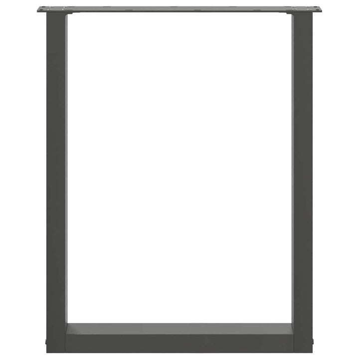 spisebordsben U-formet 2 stk. sort 70 x (72-73) cm stål