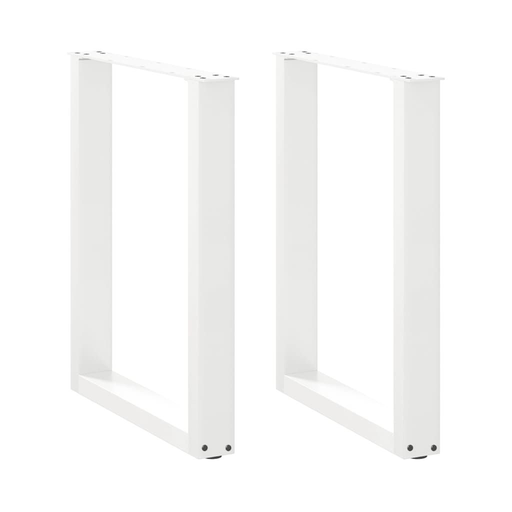 spisebordsben U-formet 2 stk. hvid 70 x (72-73) cm stål