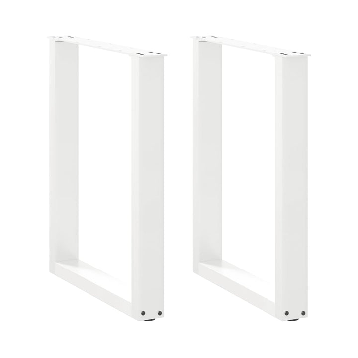 spisebordsben U-formet 2 stk. hvid 70 x (72-73) cm stål