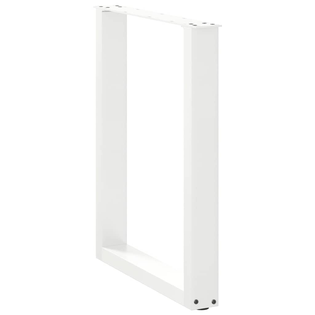 spisebordsben U-formet 2 stk. hvid 70 x (72-73) cm stål