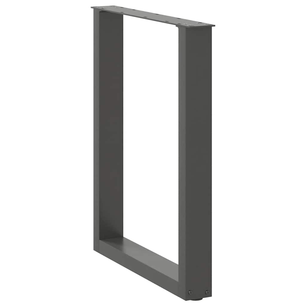 spisebordsben U-formet 2 stk. antracit 70 x (72-73) cm stål