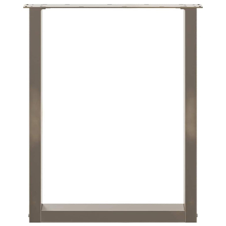 spisebordsben U-formet 2 stk. naturstål 70x(72-73) cm stål