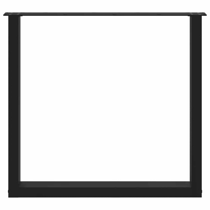 spisebordsben U-formet 2 stk. sort 80 x (72-73) cm stål