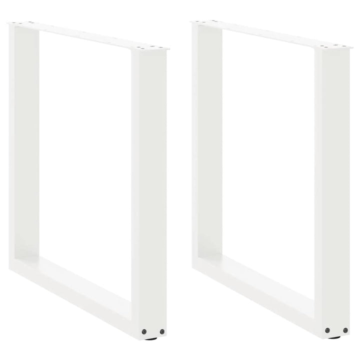spisebordsben U-formet 2 stk. hvid 80x(72-73) cm stål