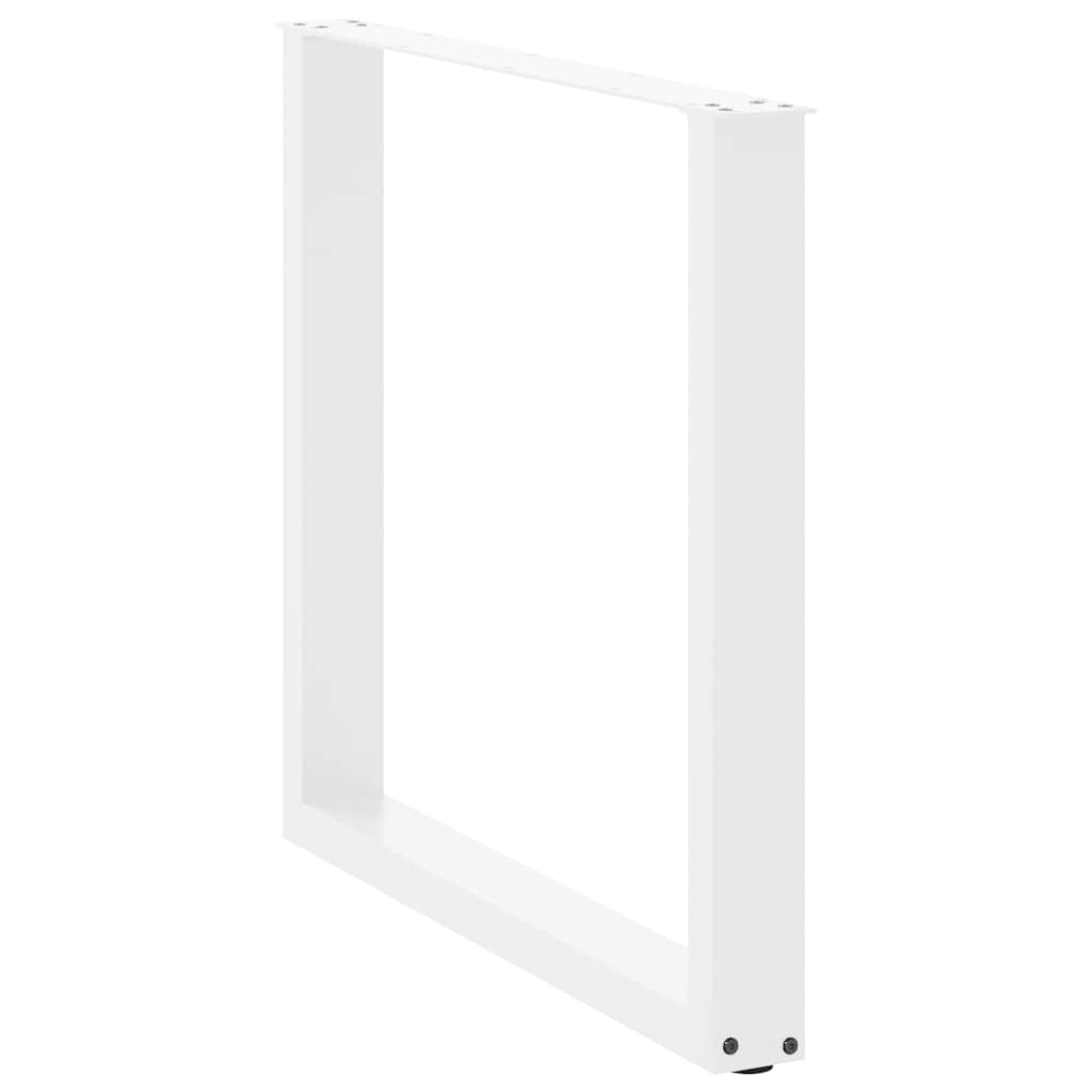 spisebordsben U-formet 2 stk. hvid 80x(72-73) cm stål