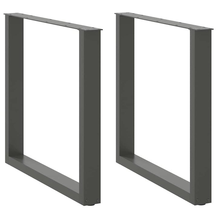 spisebordsben U-formet 2 stk. antracit 80x(72-73) cm stål
