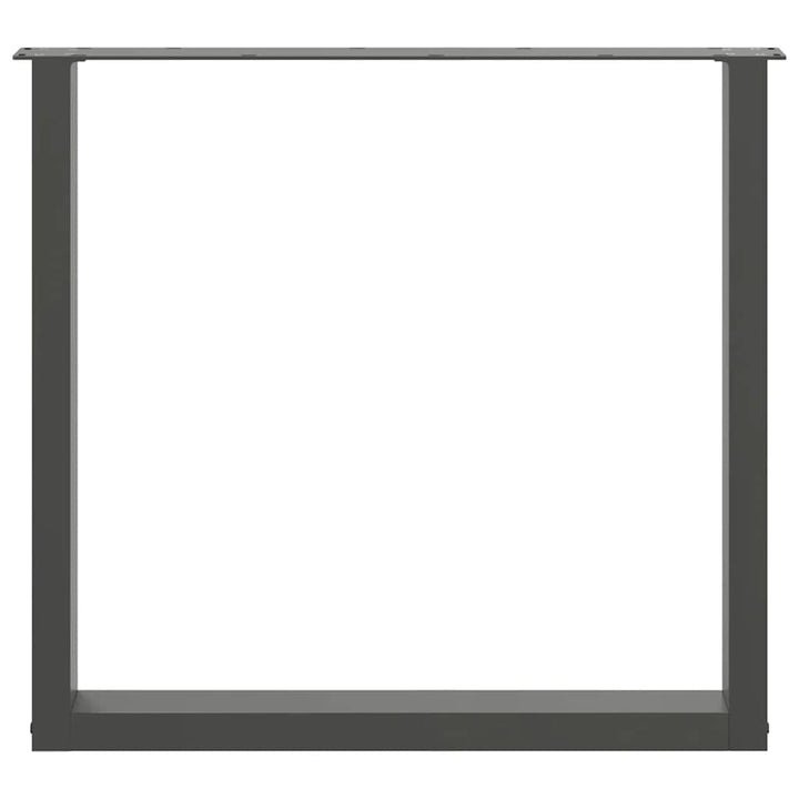 spisebordsben U-formet 2 stk. antracit 80x(72-73) cm stål