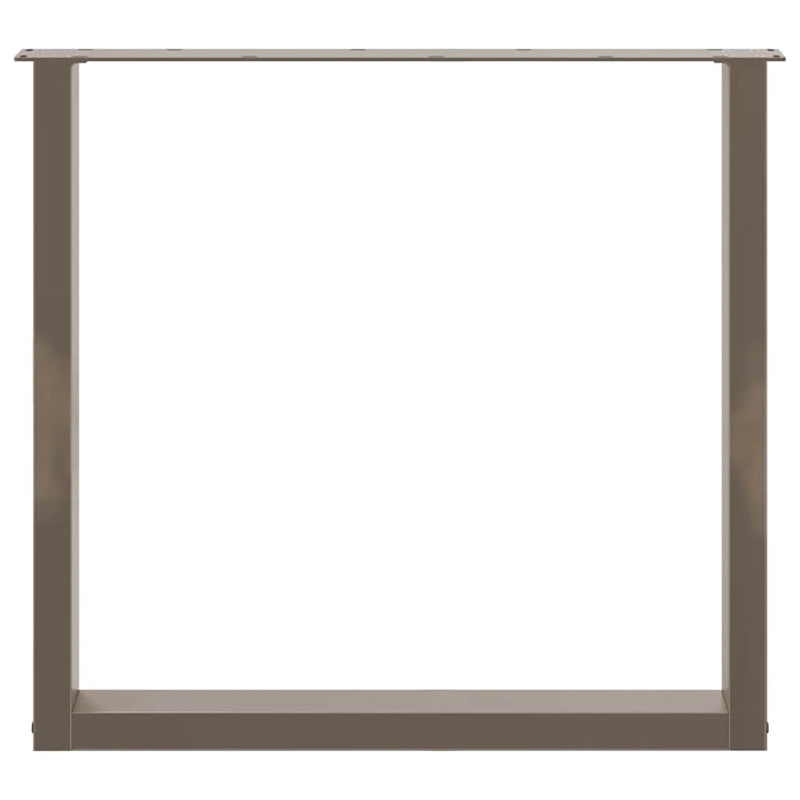 spisebordsben U-formet 2 stk. naturstål 80x(72-73) cm stål