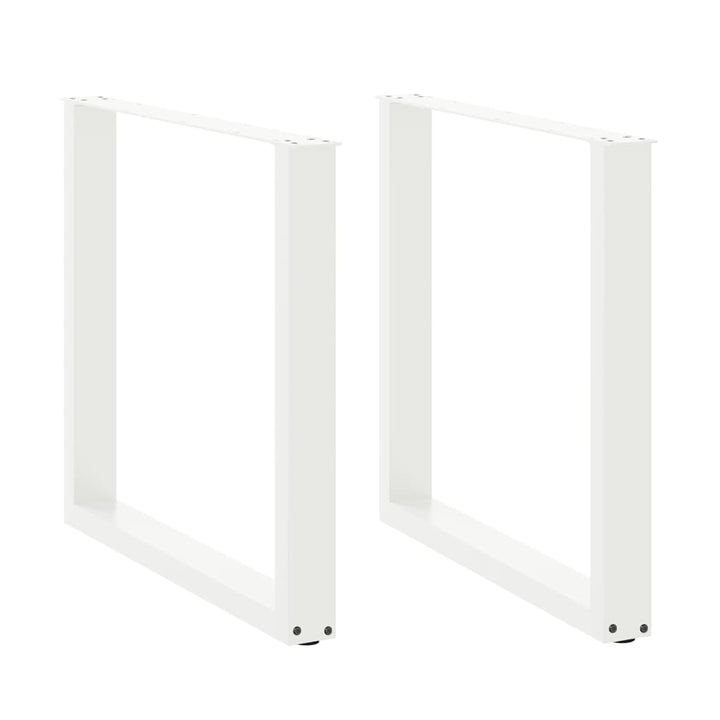 spisebordsben U-formet 2 stk. hvid 90 x (72-73) cm stål