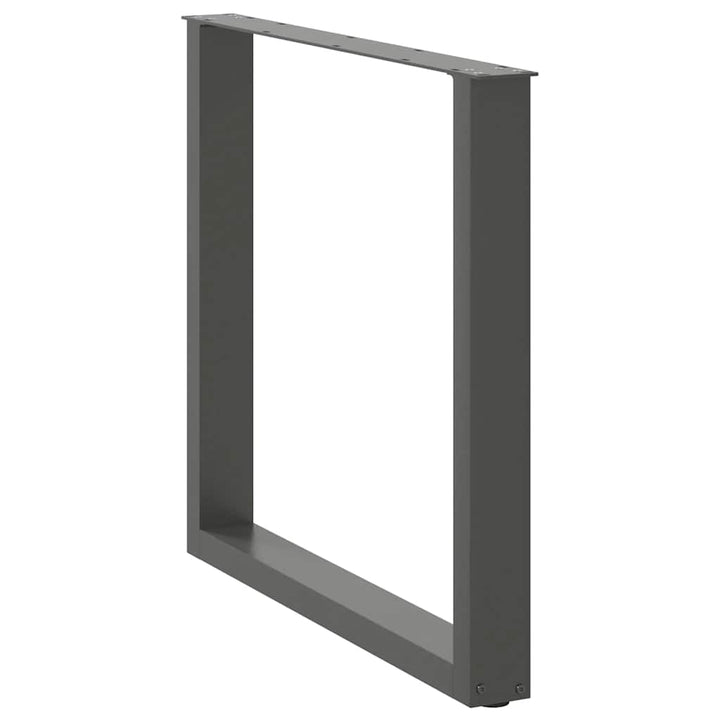 spisebordsben U-formet 2 stk. antracit 90x(72-73) cm stål