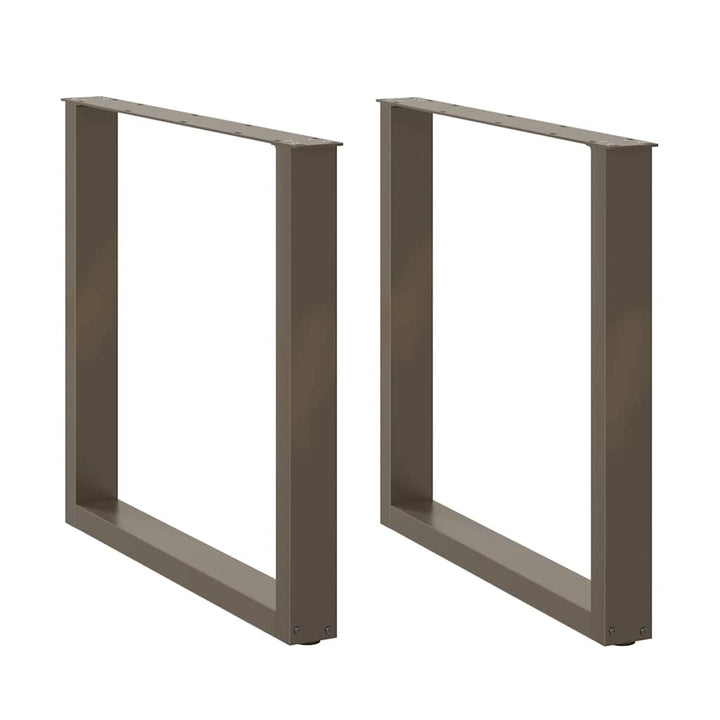 spisebordsben U-formet 2 stk. naturstål 90 x (72-73) cm stål