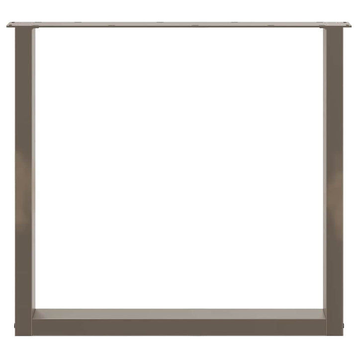 spisebordsben U-formet 2 stk. naturstål 90 x (72-73) cm stål